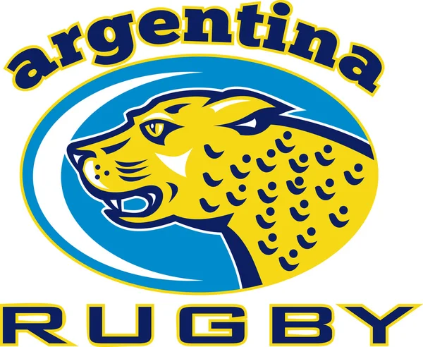 Rugby Argentinien Jaguar Maskottchen Kopf — Stockfoto