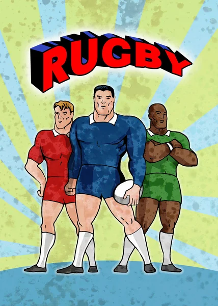 Cartaz de pé do jogador de rugby — Fotografia de Stock
