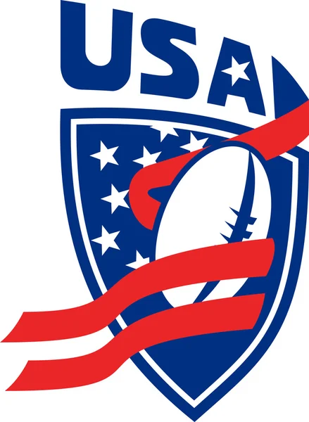 USA americký rugby míč štít — Stock fotografie