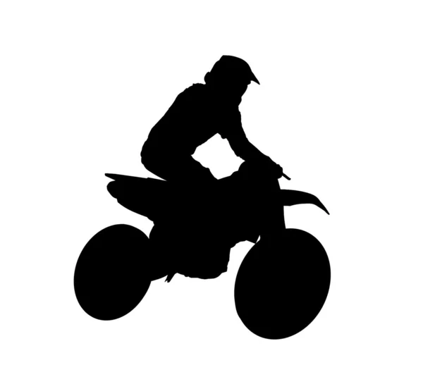 Sziluettje motocross versenyző — Stock Fotó