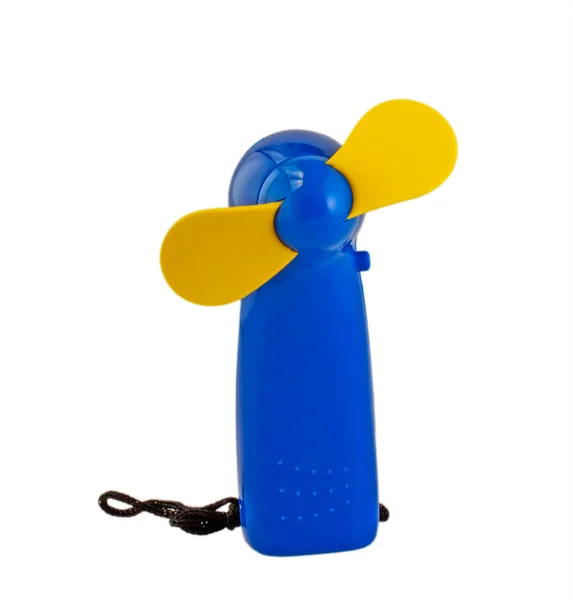 A blue and yellow fan — Stock Photo, Image