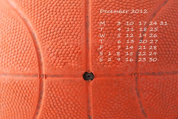 Calendar 2012 December — Stock Photo, Image