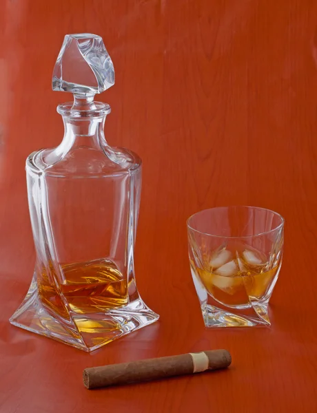 Whisky a doutník — Stock fotografie