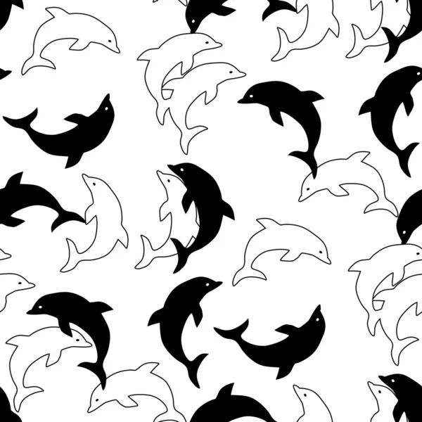 Modèle de dauphin sans couture — Image vectorielle
