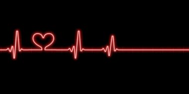 Heartbeat with heart symbol clipart