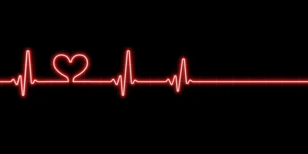 Battito cardiaco con simbolo del cuore — Foto Stock