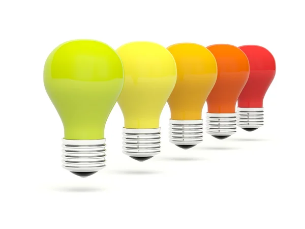 Row of color bulbs — Stock Photo, Image