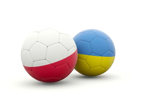 Πολωνία και Ουκρανία μπάλες ποδοσφαίρου — Φωτογραφία Αρχείου