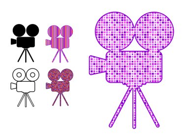 film kamera siluet simge desenler