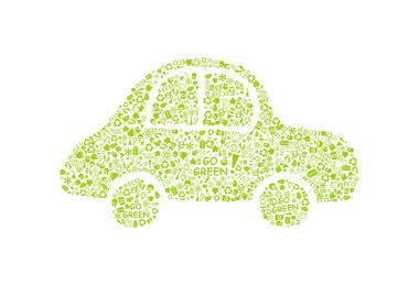 Araba siluet yeşil eco desen gitmek