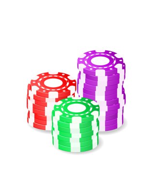 Casino chips in stack clipart