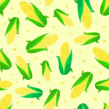 Corn ears seamless pattern clipart