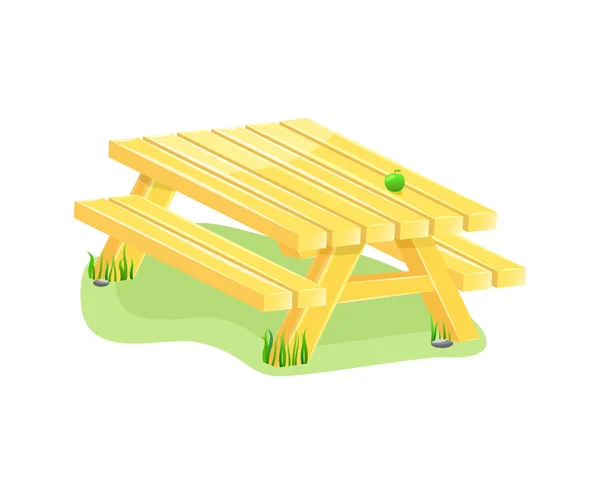 屋外のテーブルとベンチ. — ストックベクタ