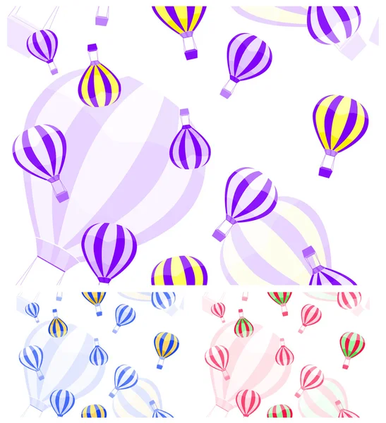 Monotonous aerostat and balloon seamless pattern — Stock Vector