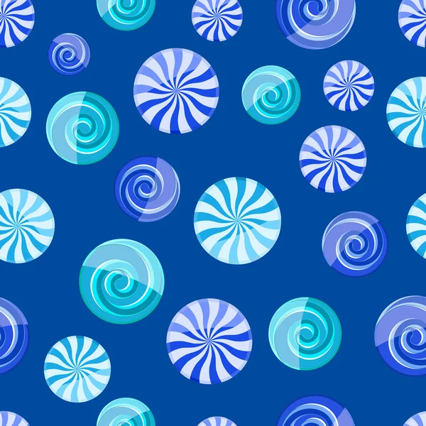Blaue Cyan gestreifte Süßigkeiten nahtloses Muster — Stockvektor