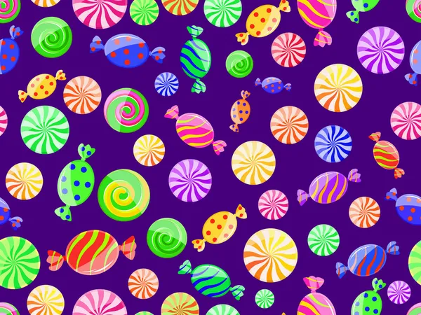 彩色条纹糖果无缝图案 — 图库矢量图片