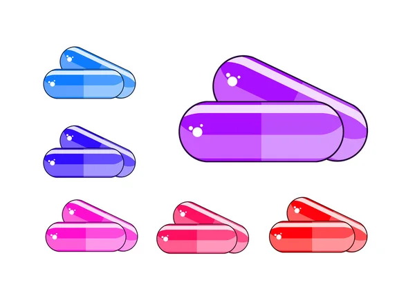 Colorful capsule icon set — Stock Vector