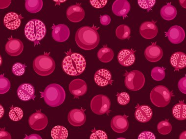 Seamless pattern with pomegranates clipart