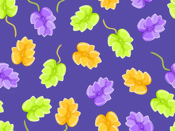 Patrón sin costura floral sobre fondo violeta — Vector de stock
