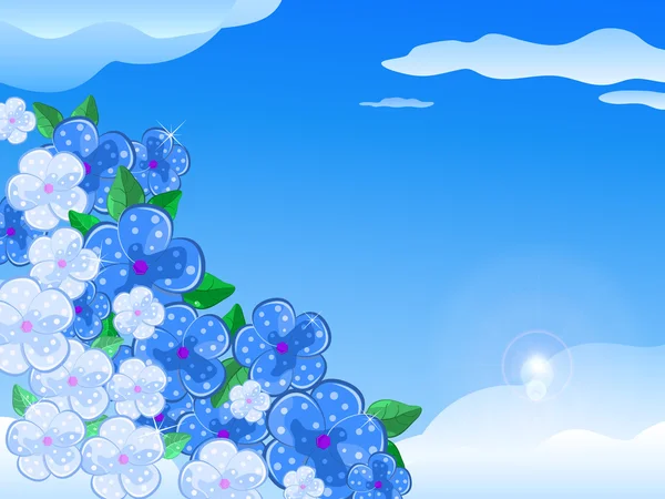 Синьо-білі квіти — стоковий вектор