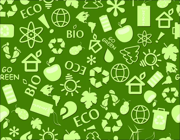 Go green eco seamless pattern — Stock Vector