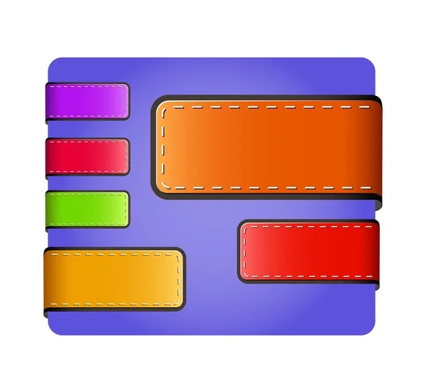 Leather blank colorful tags and labels — Stock Vector