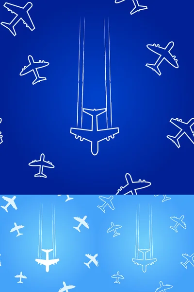 Wit vliegtuig silhouetten — Stockvector