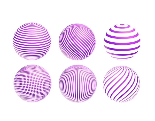 Listrado logotipo da bola violeta — Vetor de Stock