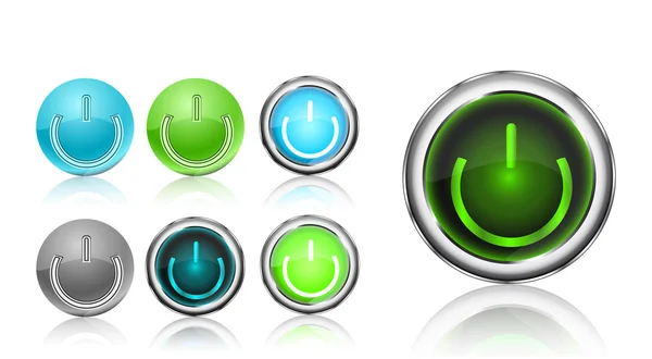 Conjunto de ícone de botão de energia —  Vetores de Stock