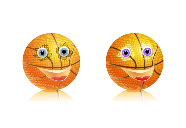 Sport Basketboll med ansikte — Stock vektor