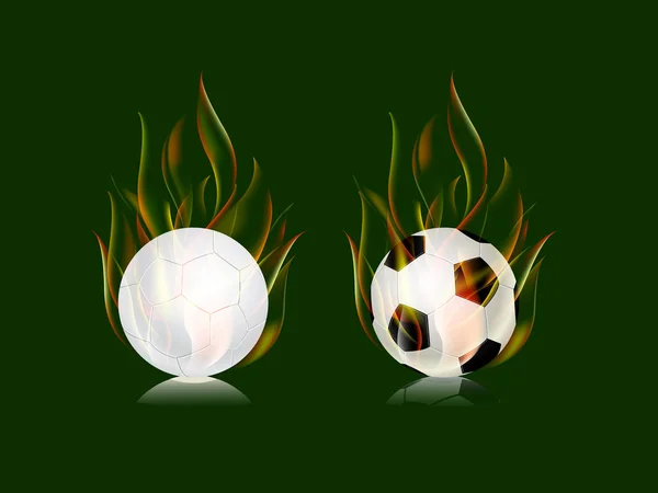 炎のサッカー ボール — ストックベクタ