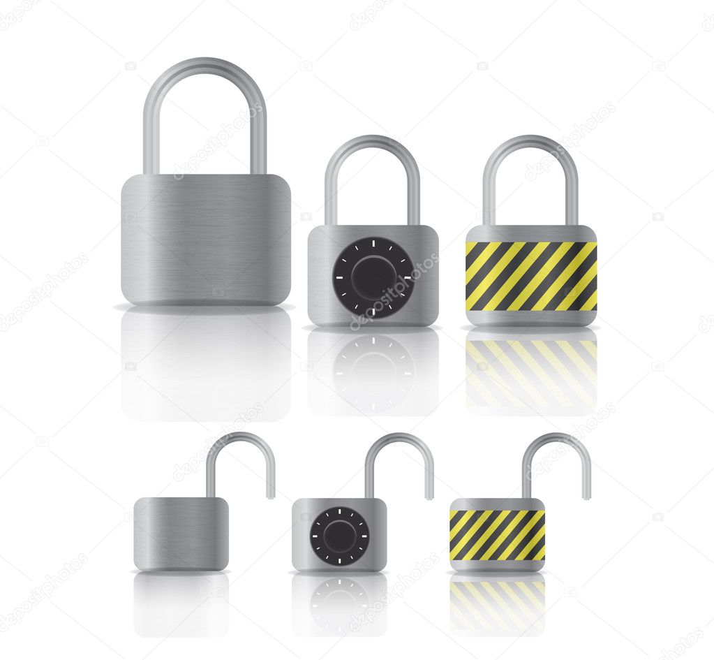 Metal securite locked and unlocked padlockers