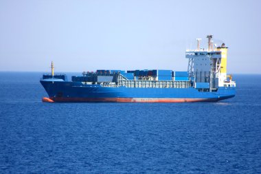 Cargoship On The Ocean clipart