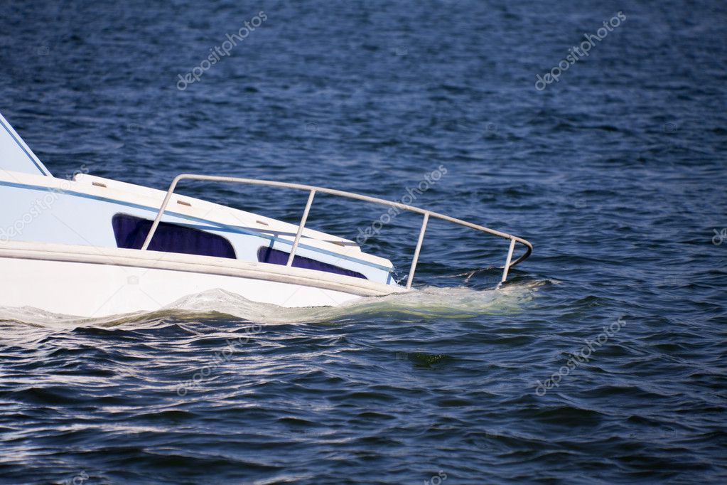 sinking boat - stock image