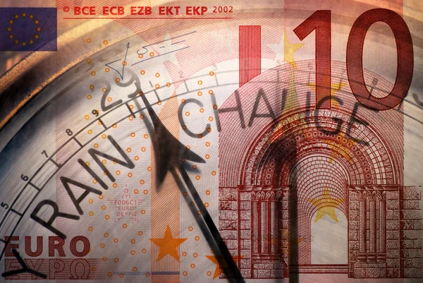 Změna klimatu euro — Stock fotografie