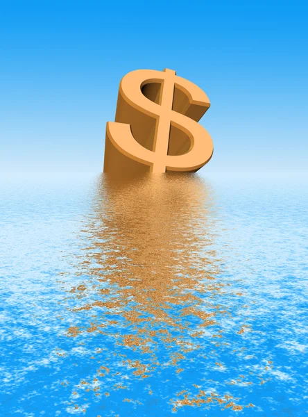 Sinking Dollar — Stock Photo, Image