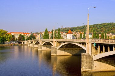 Jirasek Bridge in Prague clipart
