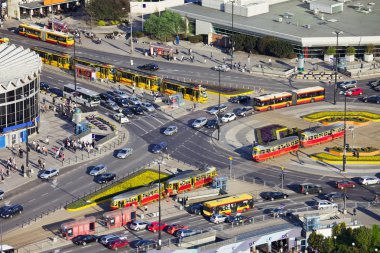 Rush Hour Traffic on Roundabout clipart