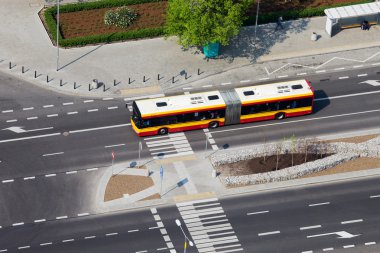 Bus on a Street clipart