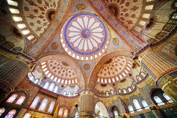 Blå moskén interiör — Stockfoto