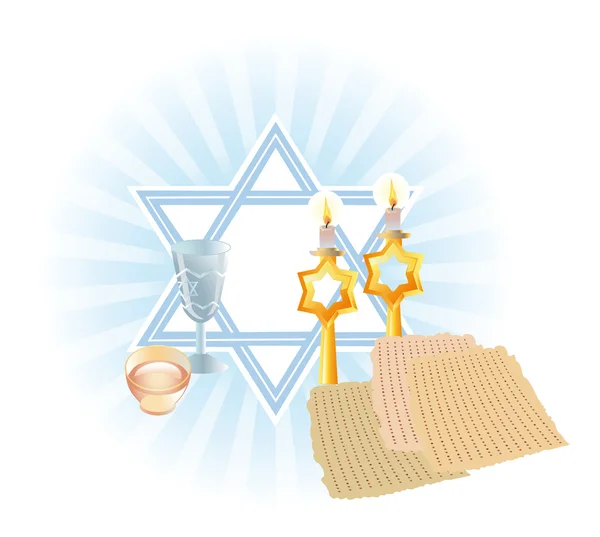 Ιερό γεύμα στο Pesakh (εβραϊκό Πάσχα) — Διανυσματικό Αρχείο