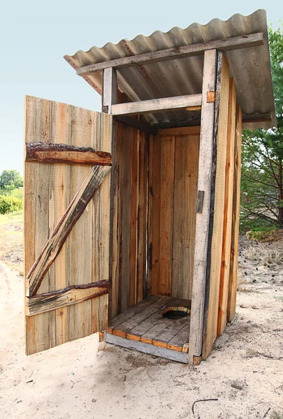 Stock image Tradtional wooden outside toilet