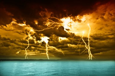 Storm over the lake Balaton clipart