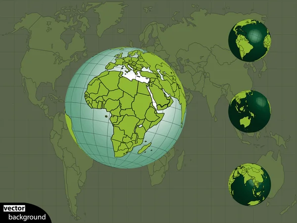 世界各地和世界地图 — 图库矢量图片