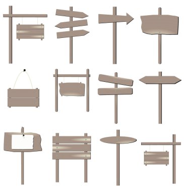 Wooden Signs clipart