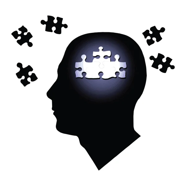 Puzzle-Gehirn — Stockvektor