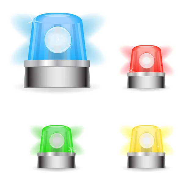 Illuminated responder lights — Stock Vector