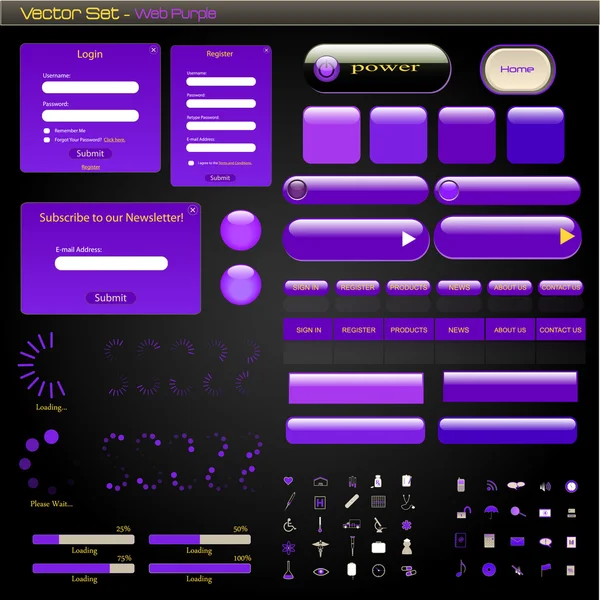 Imágenes web púrpura — Vector de stock