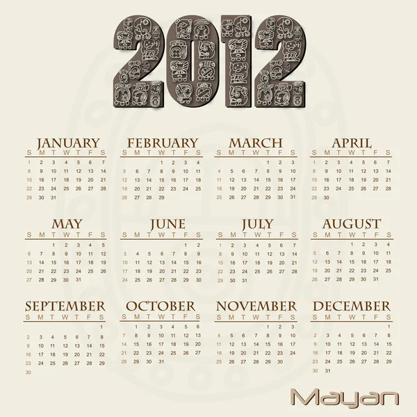 Calendario 2012 messicano — Vettoriale Stock