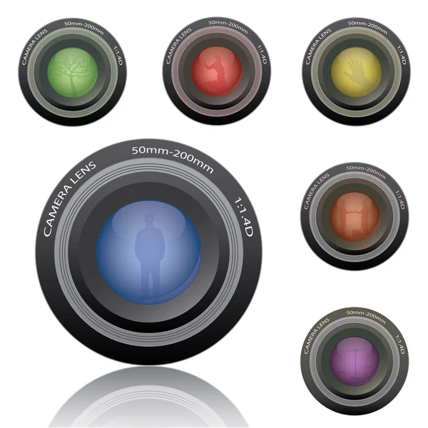 Camera lenses — Stock Vector